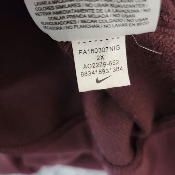 Nike Top Womens 2X Burgundy Plus Dry Versa Cropped Training Pullover Sweatshirt - Picture 9 of 10